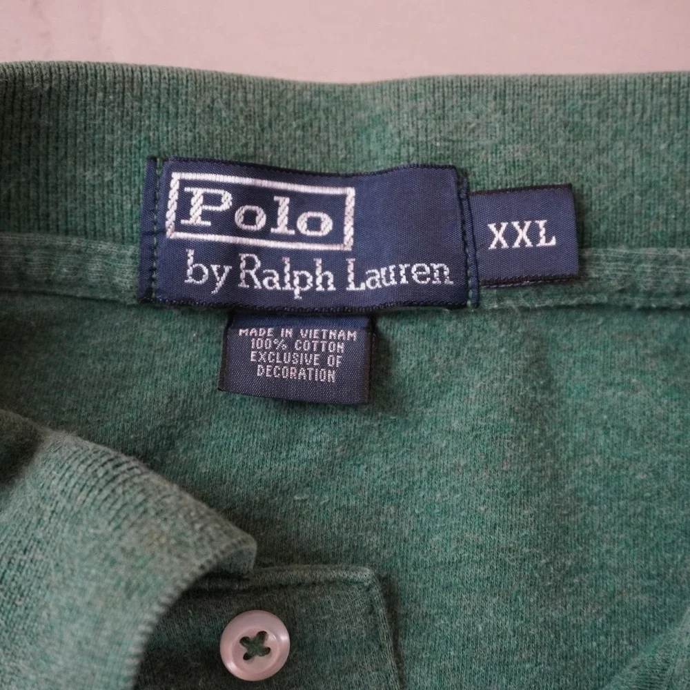 Polo Ralph Lauren Shirt XXL Mens Green Heather Short Sleeve Pony Logo Pique Polo